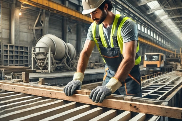 Pracownik produkcji prefabrykatów - rury betonowe