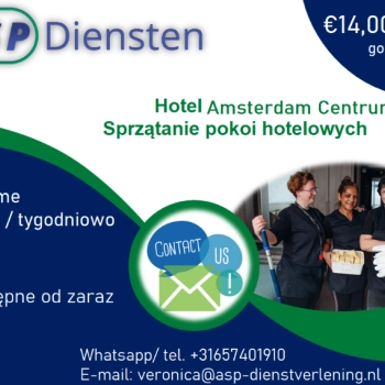 Praca hotel Amsterdam Centrum - od zaraz - pełny etat