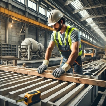 Pracownik produkcji prefabrykatów - rury betonowe